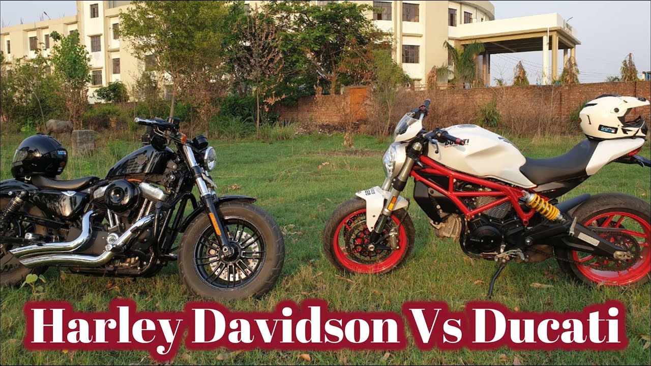 Harley Vs Ducati 1202cc vs 797cc ! Sportster vs Monster! Harley Davidson VS Ducati