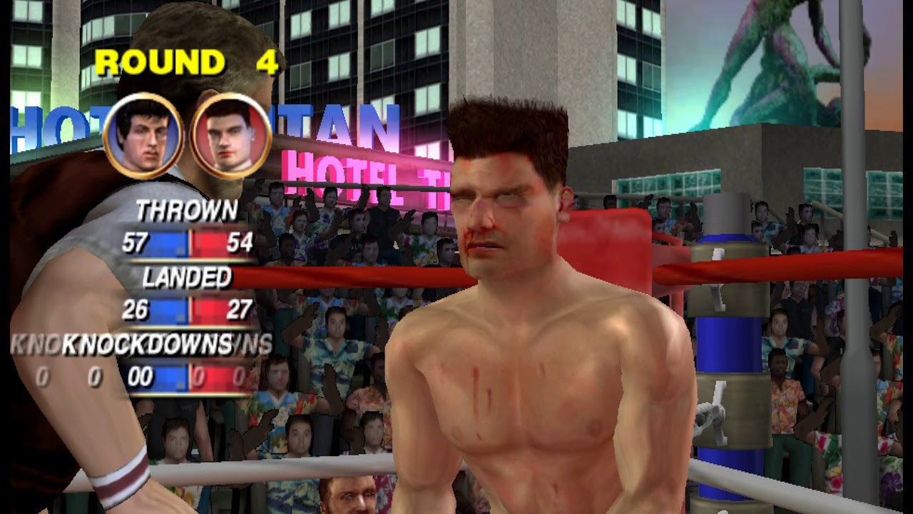 Rocky 2002 (Gamecube) Rocky IV vs Big Chuck Smith (Movie Mode)