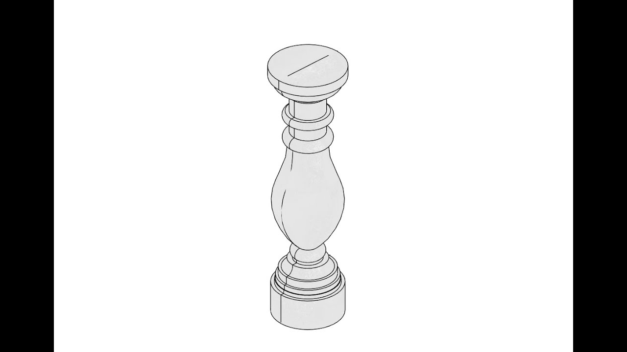رسم محجر كلاسيك في الريفيت Model 3D Classic Railing Family in Revit