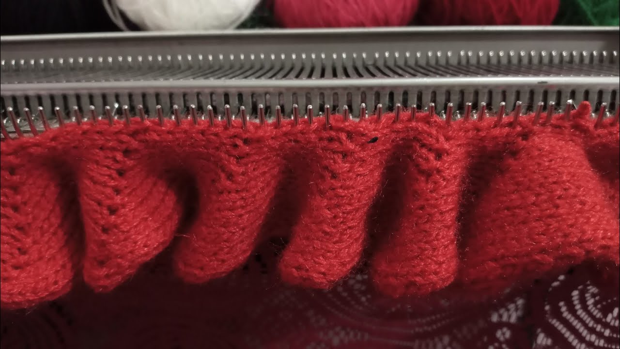 frill design in knitting machine 🍀🌿 बुनाई मशीन में बुनाई डिजाइन