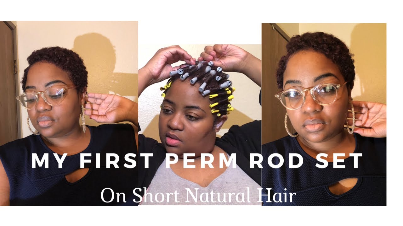 My First Perm Rod Set On SHORT Natural Hair | 