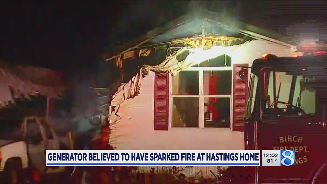 Generator believed to have sparked fire at Hastings home