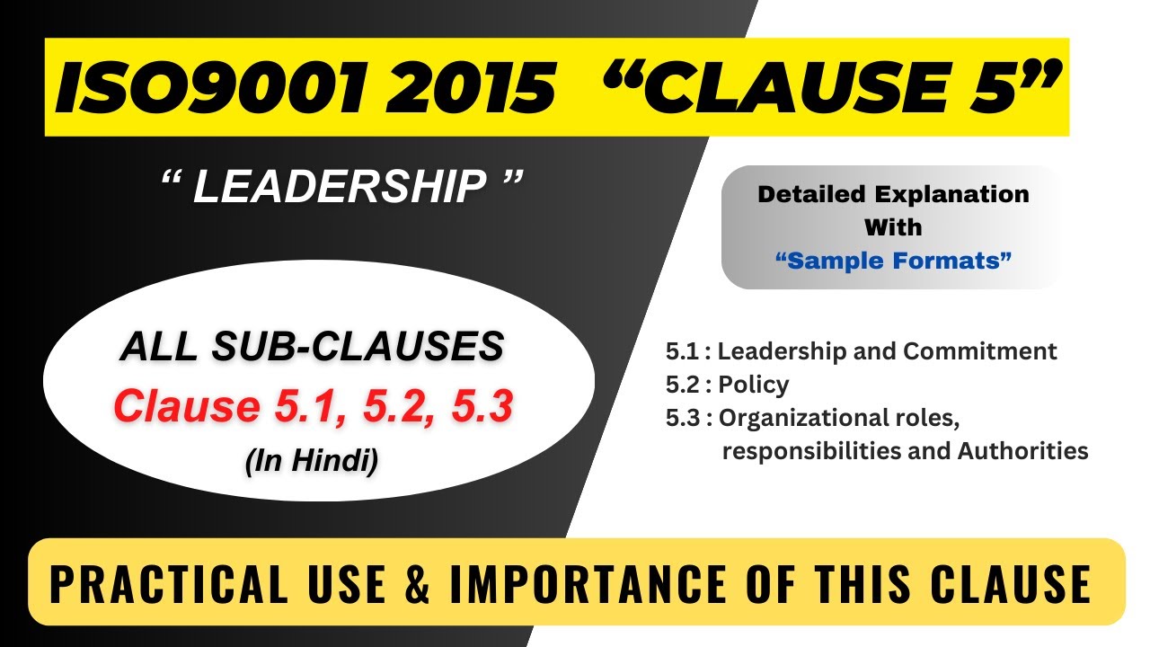 ISO 9001 2015 Clause 5 I Leadership I Quality Policy I Roles, Responsibilities and Authorities