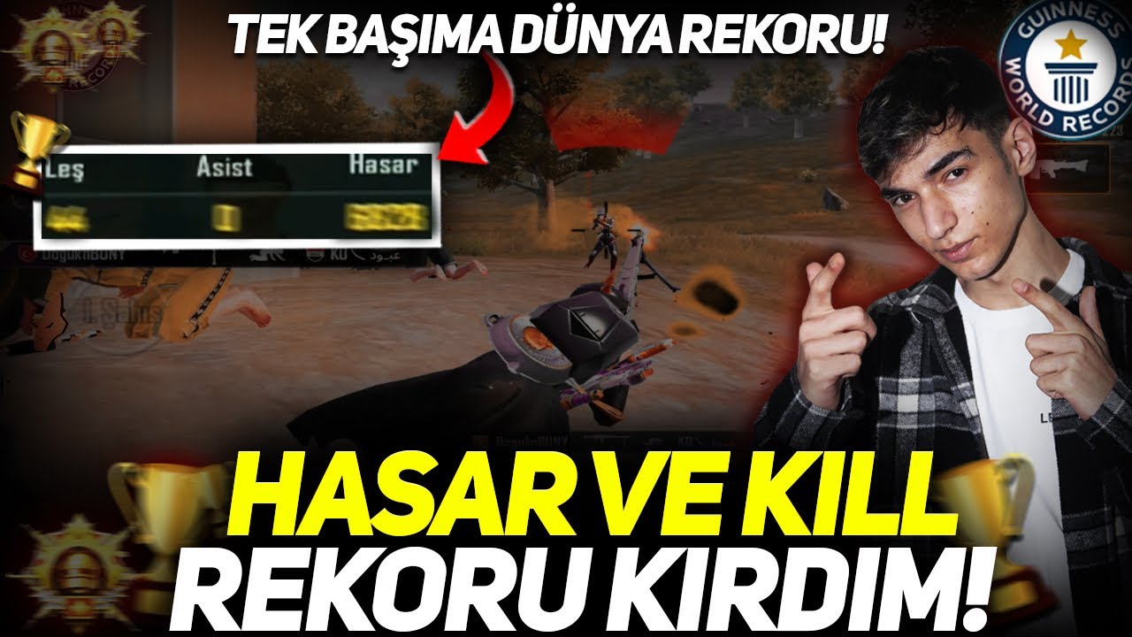 TEK BAŞIMA D&Uuml;NYA HASAR REKORU VE SEZON KİLL REKORU KIRDIM! / PUBG MOBİLE