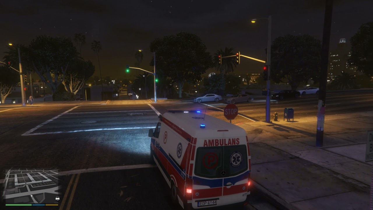 GTA V - Mercedes Sprinter 2017 Polish Ambulance| Nocny Przejazd alarmowy 4K
