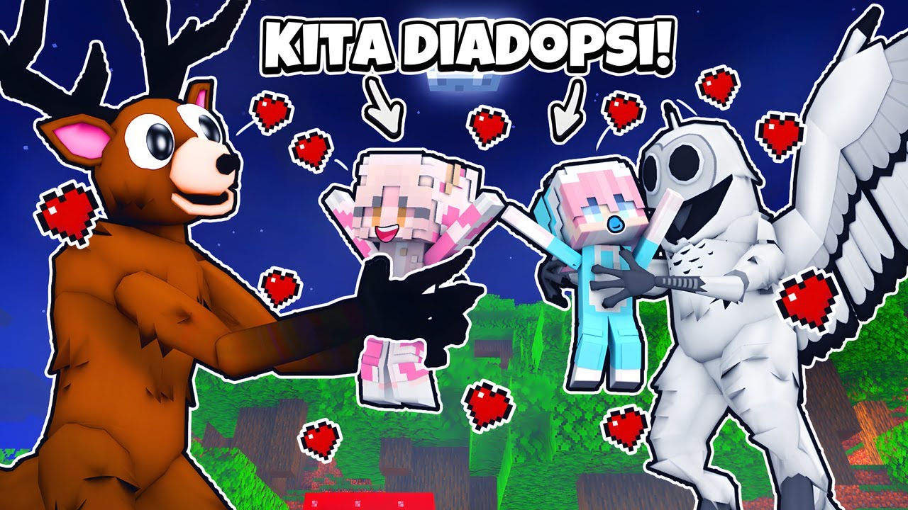 MOMON & ATUN DIADOPSI PAPA DEER & MAMA OWL di MINECRAFT 99 NIGHT IN THE FOREST feat @BANGJBLOX