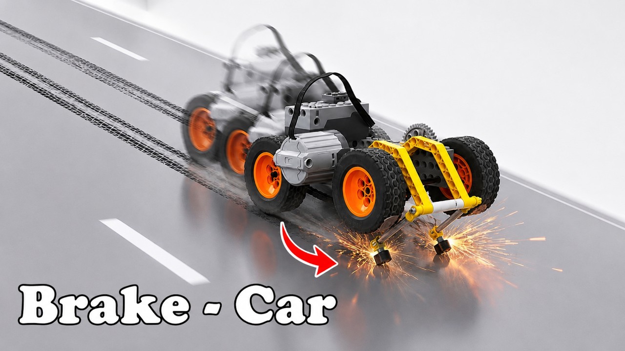 LEGO Brake Challenge: Making LEGO Car Brake on Steep Slope | RM Lego Technic