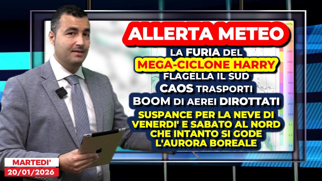 ALLERTA METEO, il Mega-Ciclone Harry scatena MALTEMPO-HORROR al Sud! Allarme massimo fino a domani