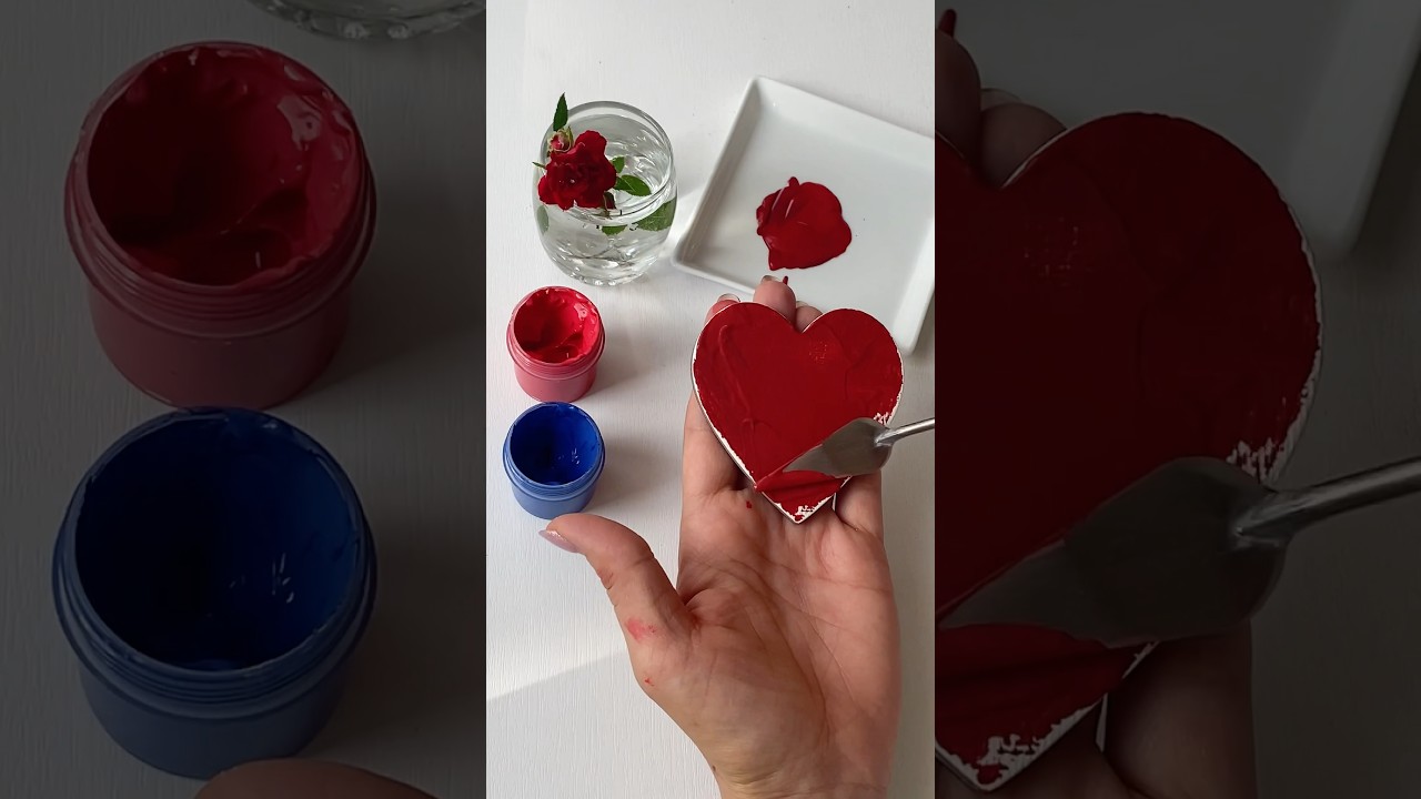 &hearts;️Как легко сделать бордовый из 🔴🔵 #арттерапия #смешениецветов #shorts