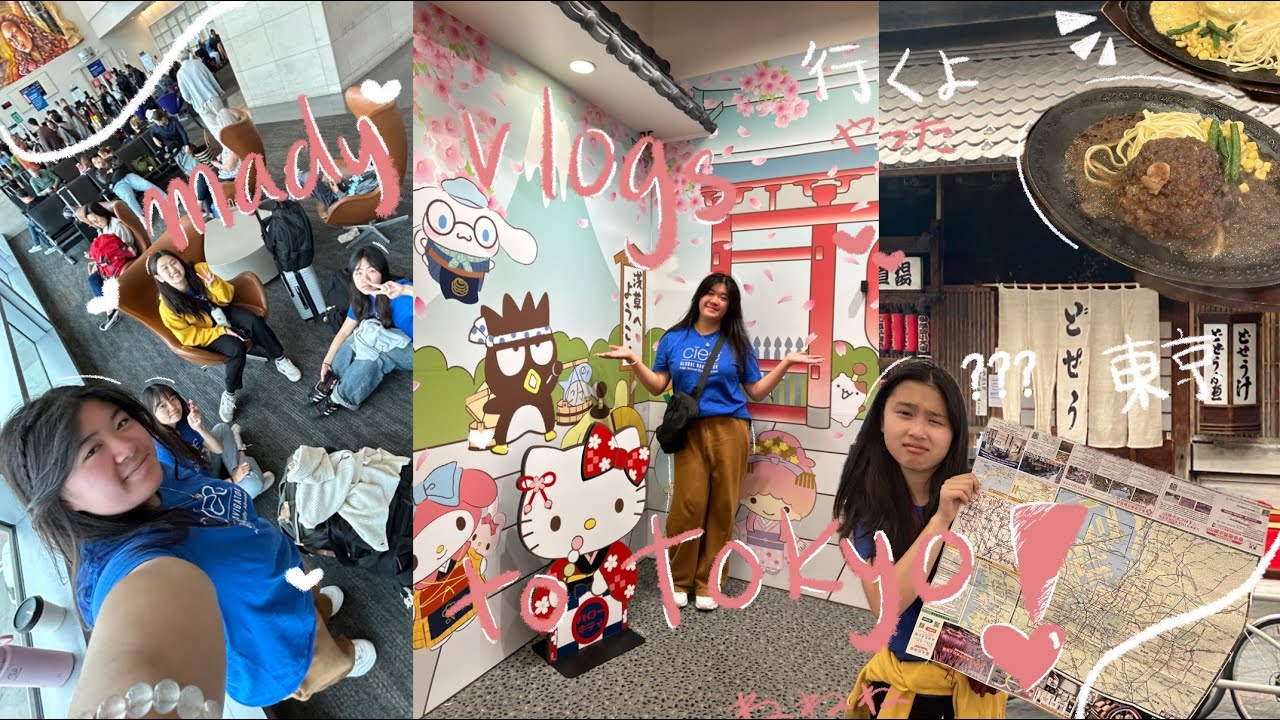 mady vlogs: japan study abroad 6.7-6.9.2024 | flight + first day