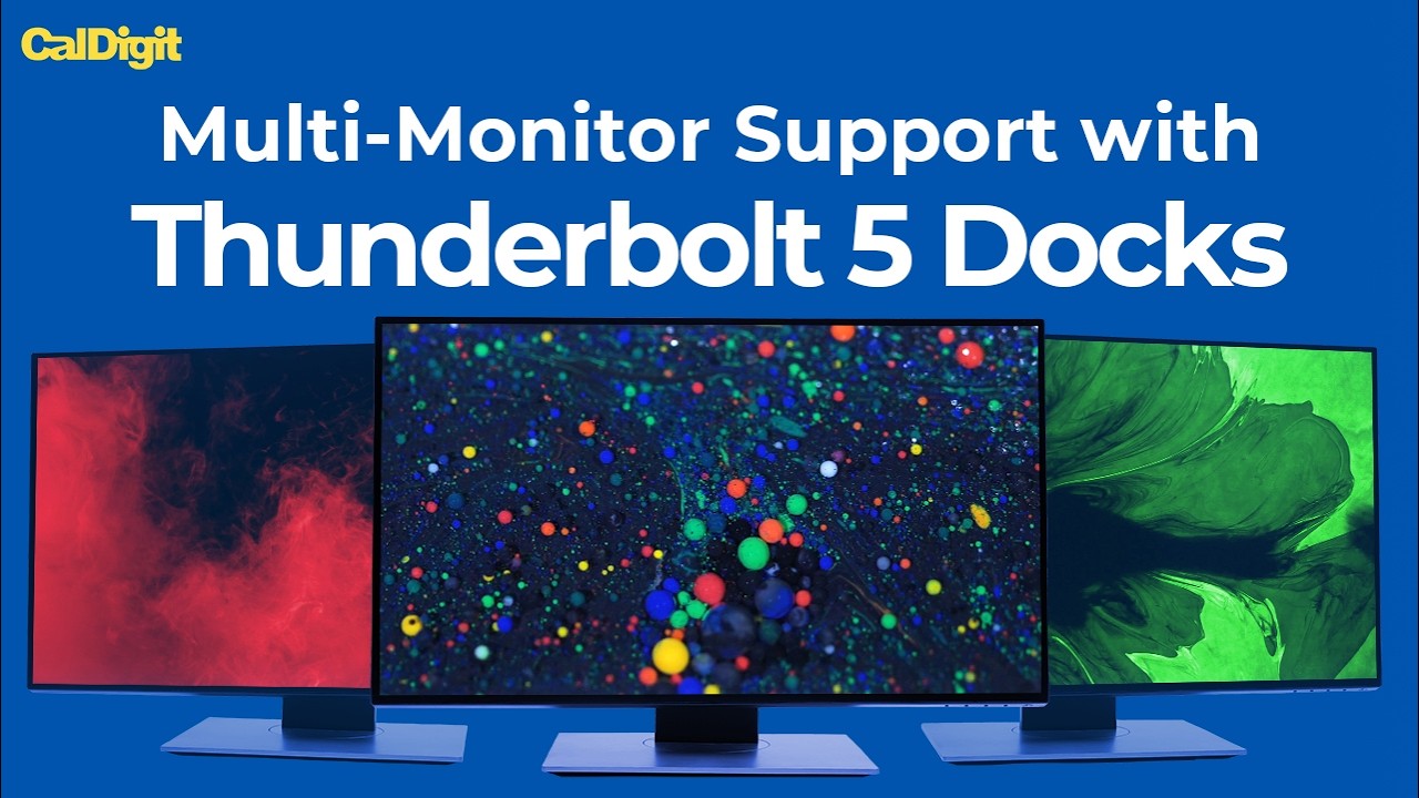 Поддержка нескольких мониторов с помощью док-станций CalDigit Thunderbolt 5.