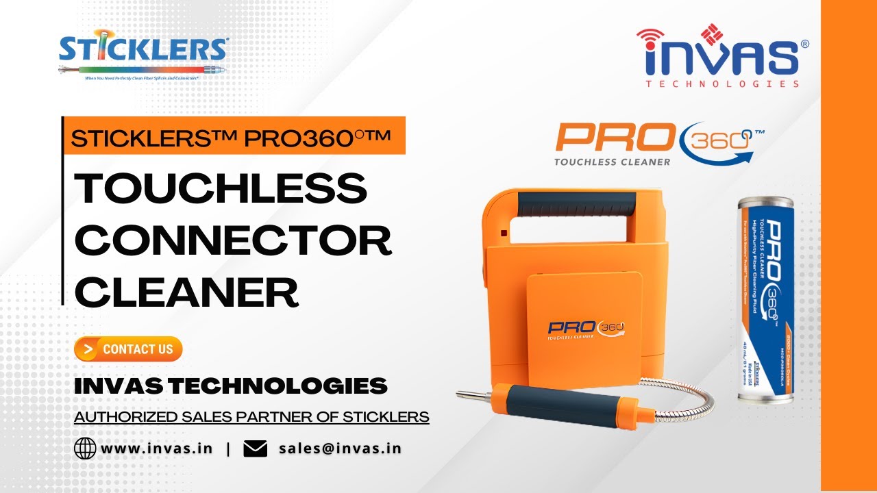Sticklers™ Pro360°™ Touchless Connector Cleaner | Best Fiber Optic Cleaning Tool | MicroCare | INVAS
