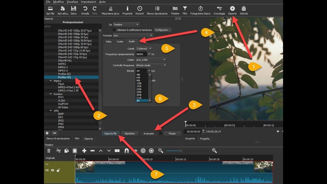 Come esportare video da Shotcut con la migliore qualità audio