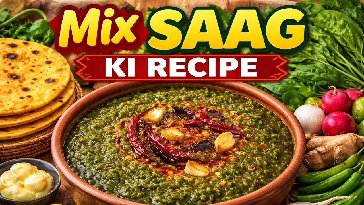 🔥 Authentic Mix Saag Recipe | Dhaba Style Saag at Home | Healthy Winter Special 🌿