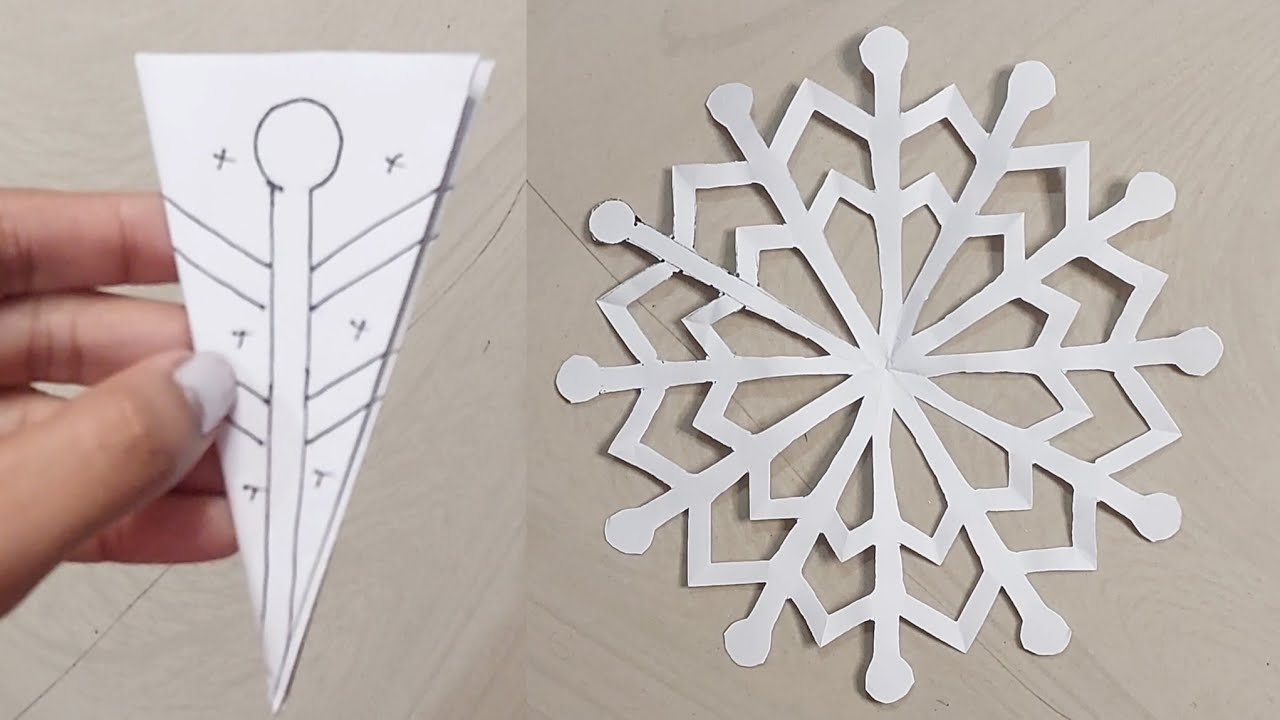 How to make easy and beautiful snowflakes ❄️♥️ #papercraft #snowflakes #part 27