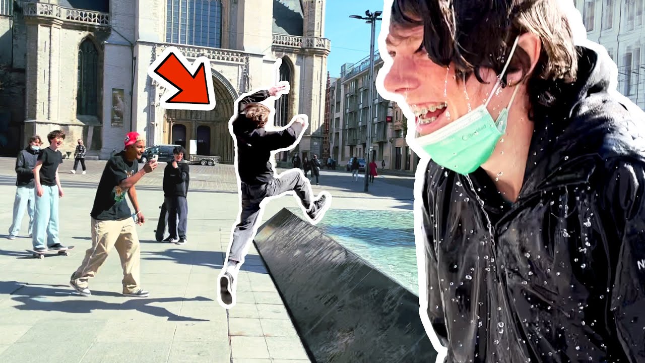HE JUMPED IN A FOUNTAIN FOR €50