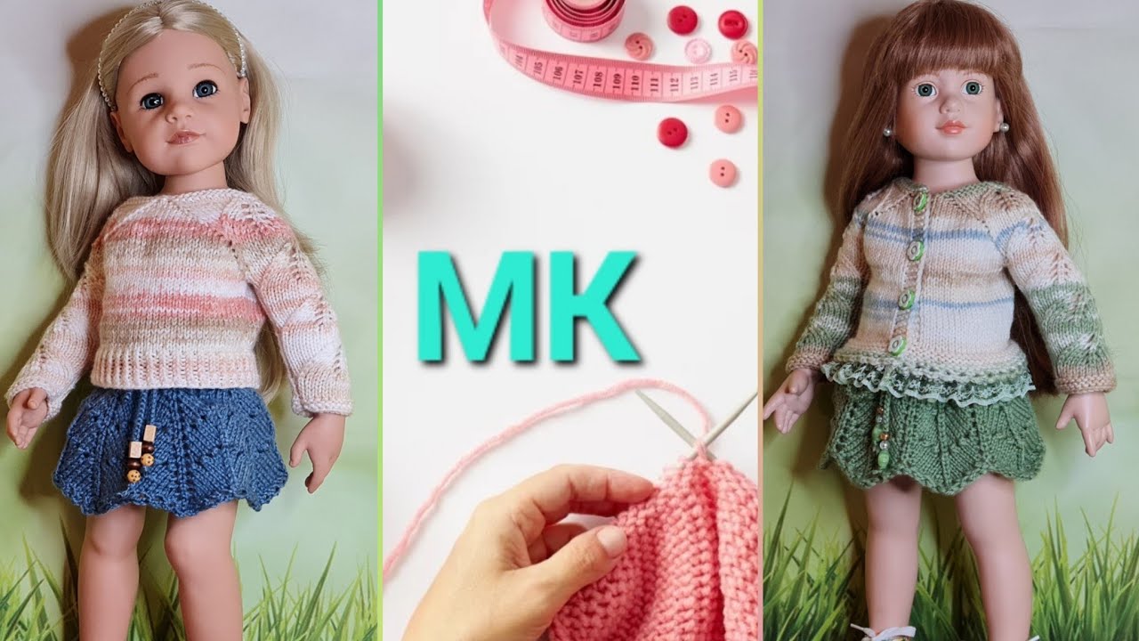 Свитер с листиками для кукол 18