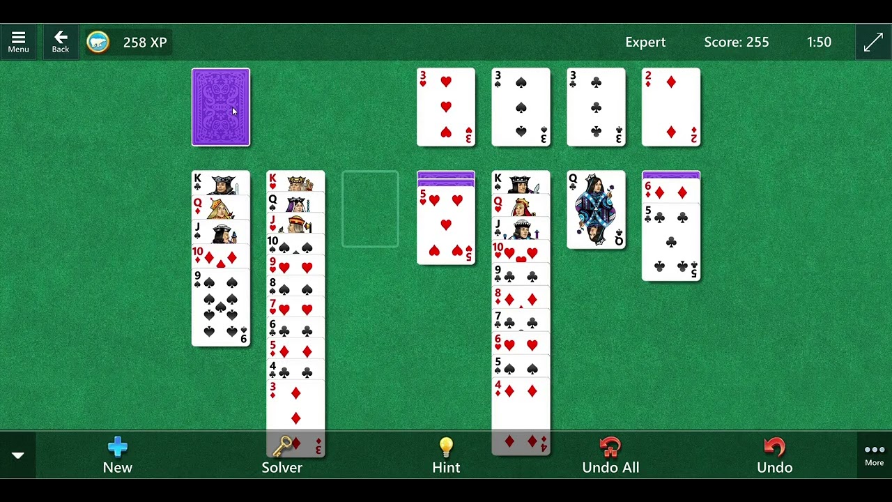 Microsoft Solitaire, Single Card Draw, Expert, Fireworks Ending, Jan. 8, 2026