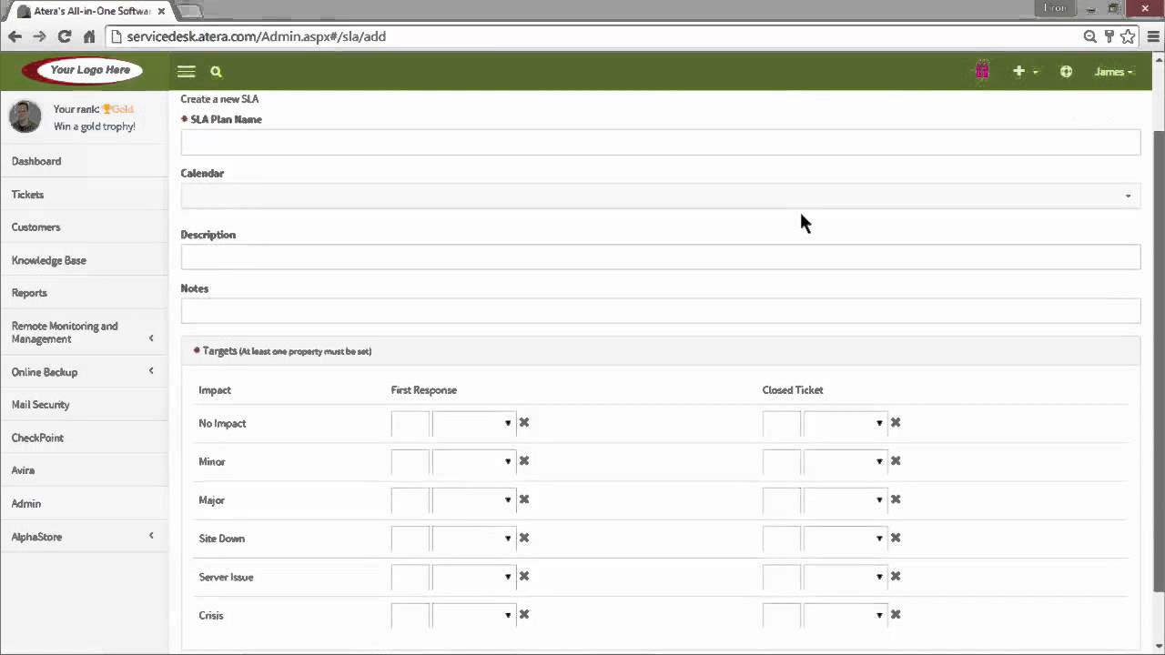 How To Configure A Service Level Agreement (SLA) | Atera Cloud IT