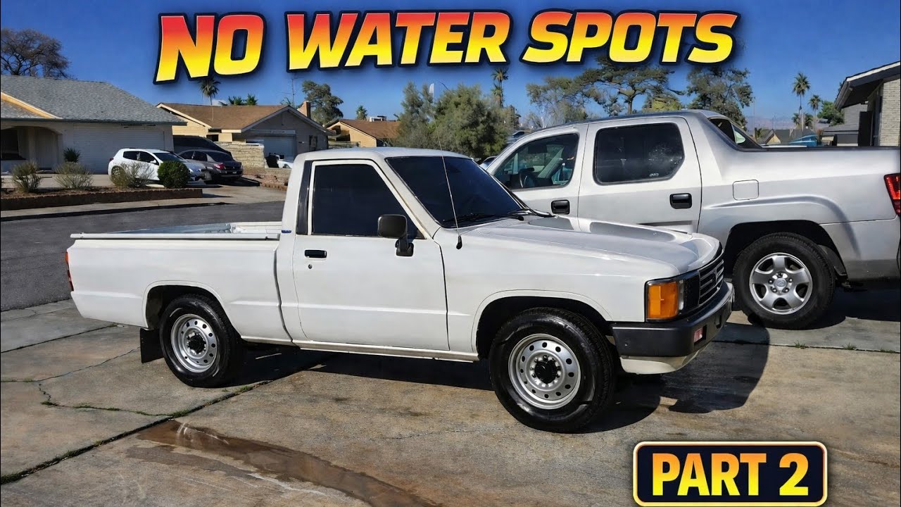How I Finish Washing My 1985 Toyota Pickup | Drying, Tires & Shine (Part 2)
