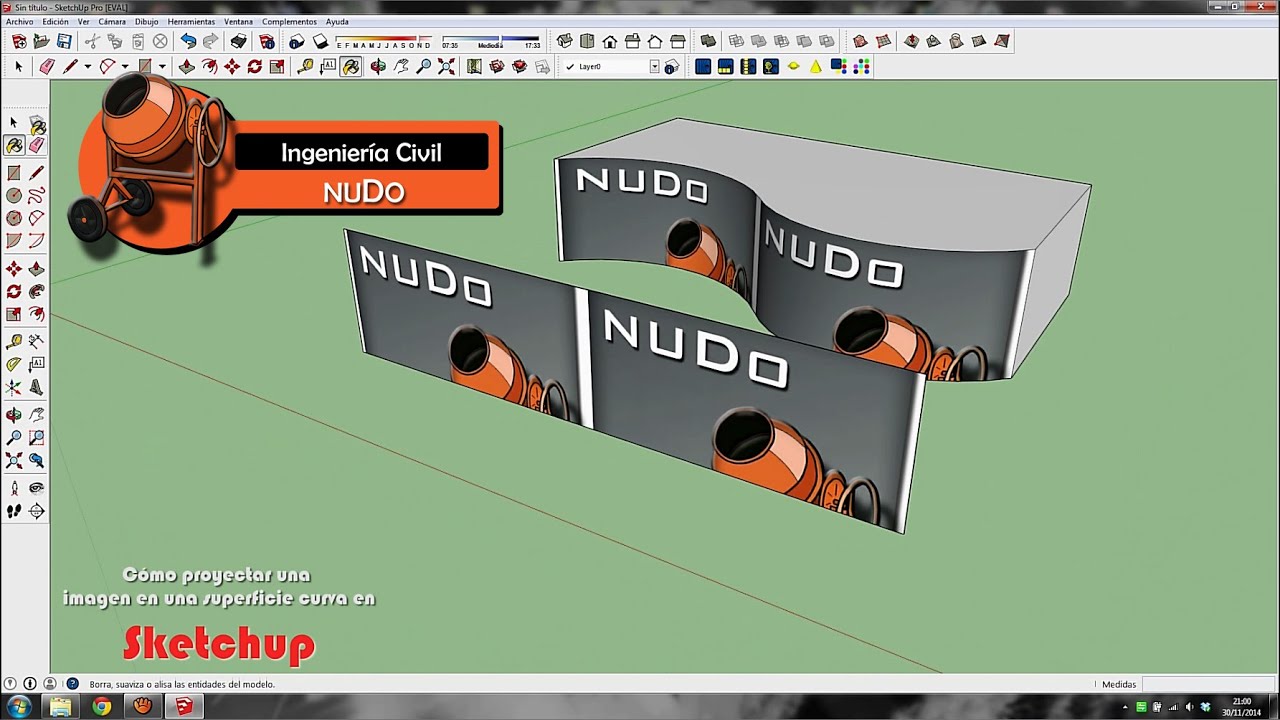 Sketchup: Cómo proyectar una imagen sobre una superficie curva