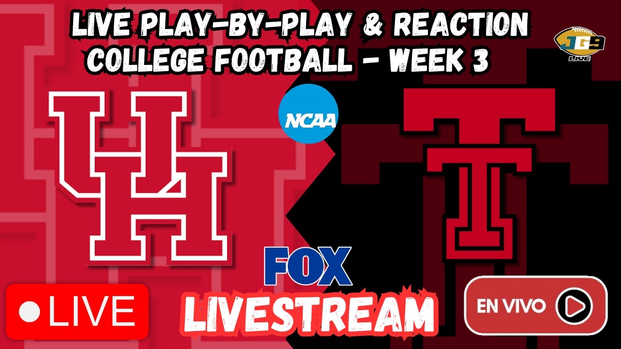 Houston vs Texas Tech | College Football | FOX | Week 3 | LIVESTREAM | LIVE