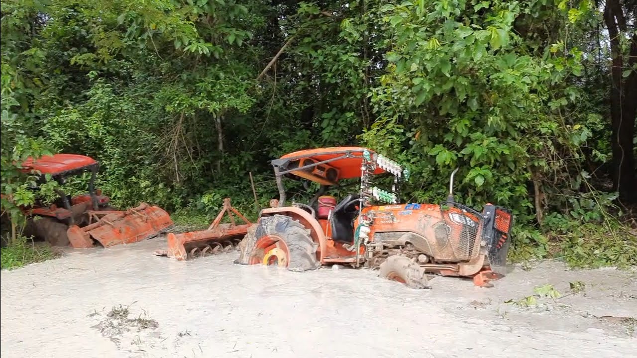 KUBOTA/L50  YANMAR /EF51ติดหล่มทั้ง5คันเลยข้าวเช้ากะยังบ่ไดกินเลย