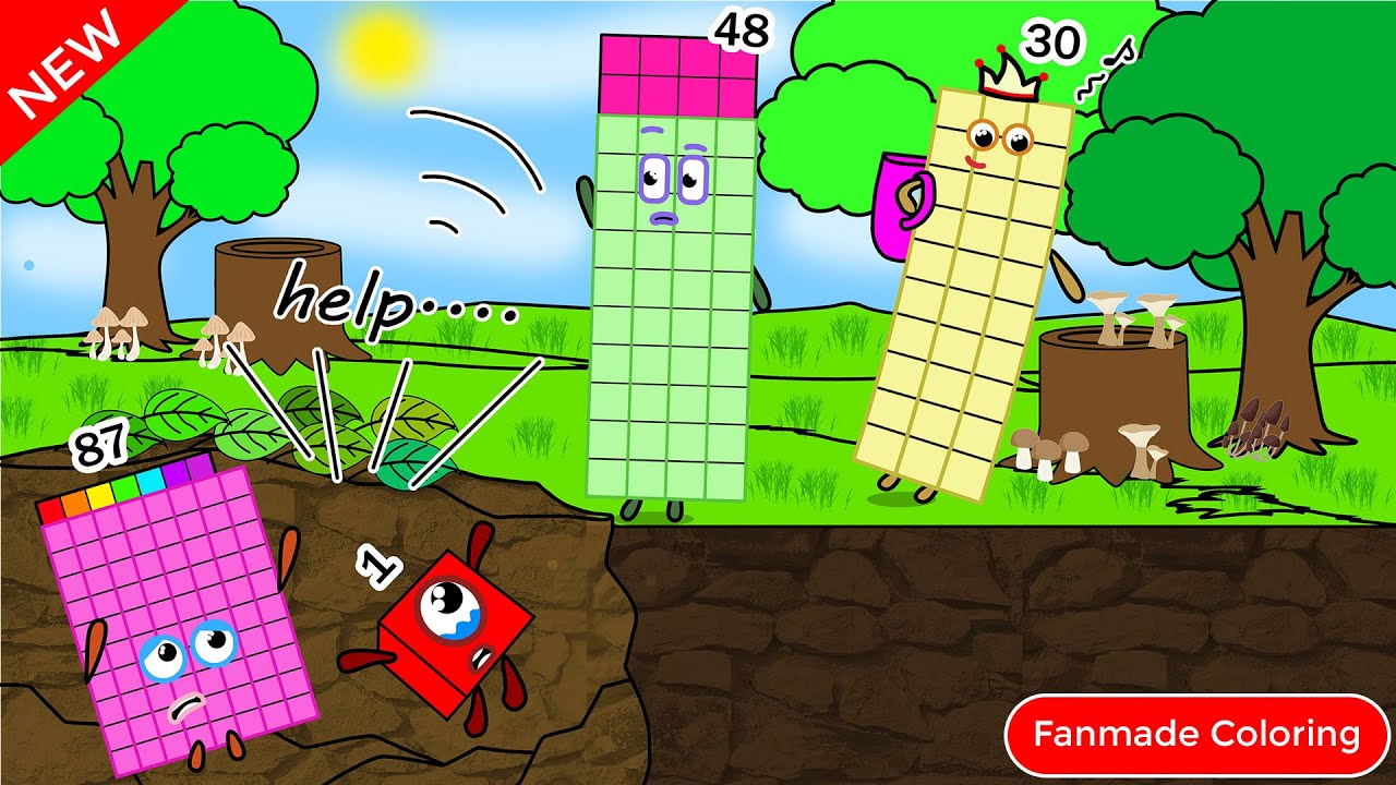 Rescue NB 1 & 87 !!! Numberblocks Fanmade Coloring Story