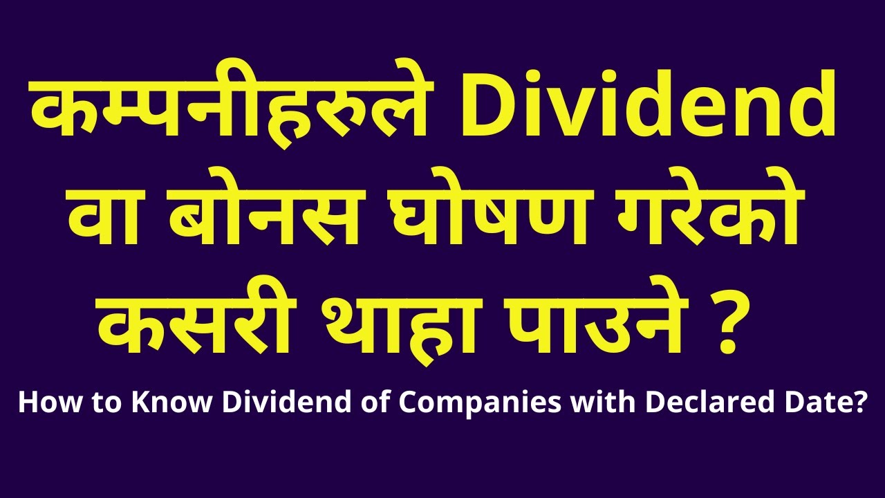 How to check dividend of stock