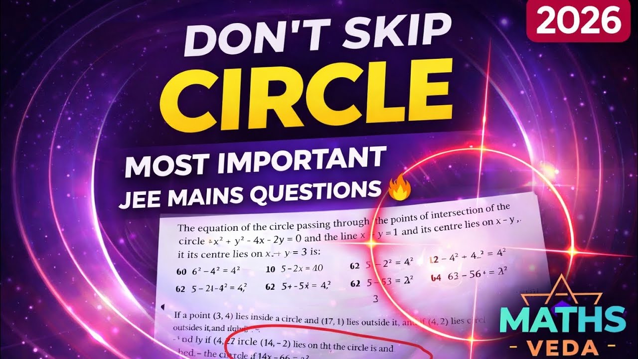 Don’t Skip Circle | Most Important Questions for JEE Mains 2026 🔥 @mathsvedaofficial 