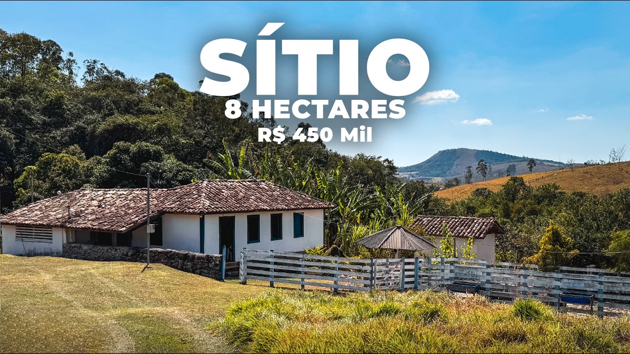 SÍTIO À VENDA 8 HECTARES COM CASA, REPRESA, LUGAR ENCANTADOR | R$ 450 MIL