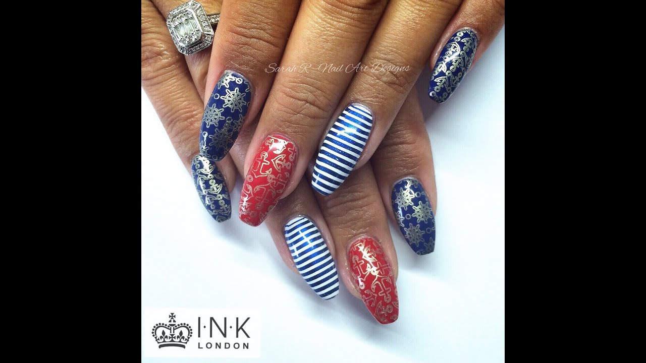 ⚓️ Summer Nautical Nails! ⚓️ Pet'la Plate Stamping Nail Art