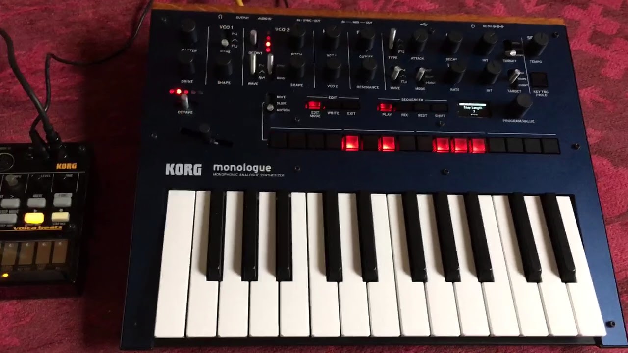 Korg Monologue EBM D.A.F. style - transpose in sync - if slaved to impulse (but not Midi)