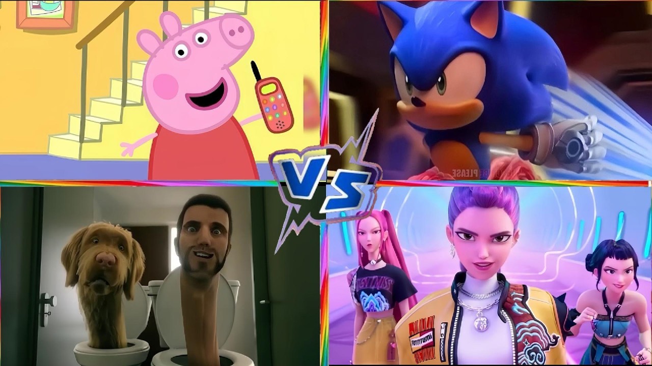 PEPPA PIG.EXE 🆚Siren Head 🆚Kpop demon hunter 🆚Sonic 🎶 Tiles Hop EDM Rush
