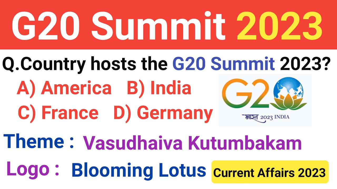G20 Summit 2023 || G20 Summit 2023 Gk || G20 Summit 2023 MCQ || Current Affairs 2023