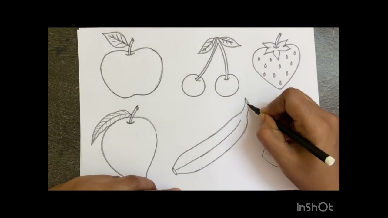@Mamatha_artverse Easy Fruits Drawing step by step #day9 #fruits #drawing #easy #stepbystep