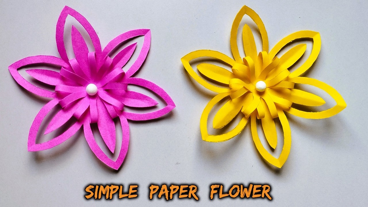 Easy Paper Flower Making | DIY Paper Flower Craft | Beautiful Paper Flowers Tutorial