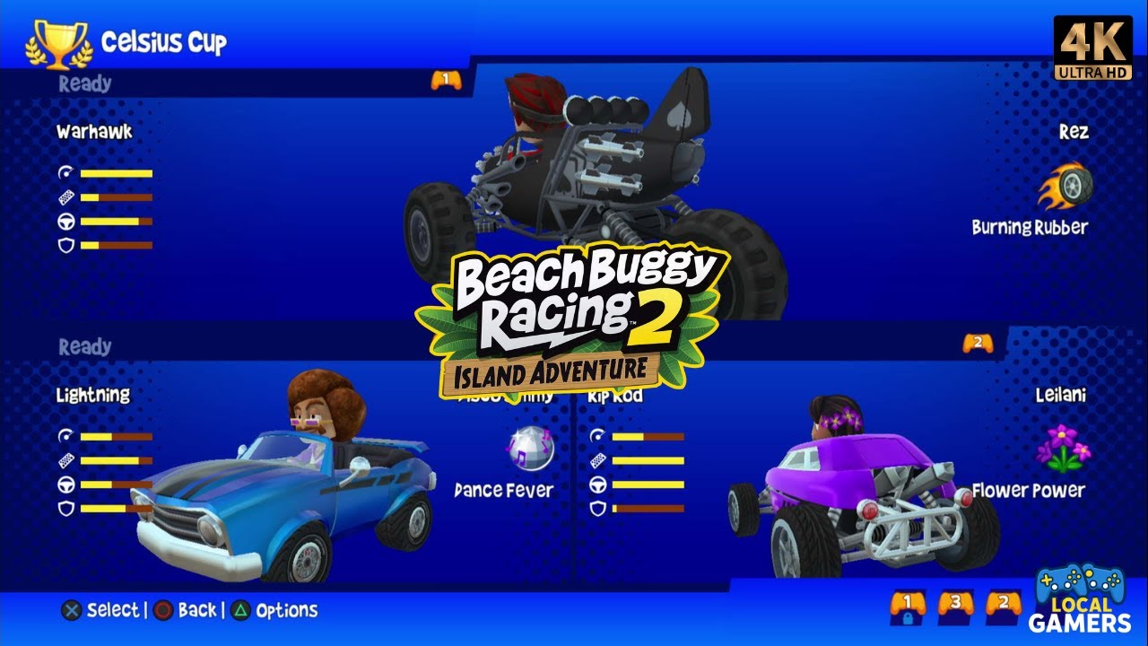 Rez vs Leilani vs Disco Jimmy | 3 Player Split Screen in Beach Buggy Racing 2