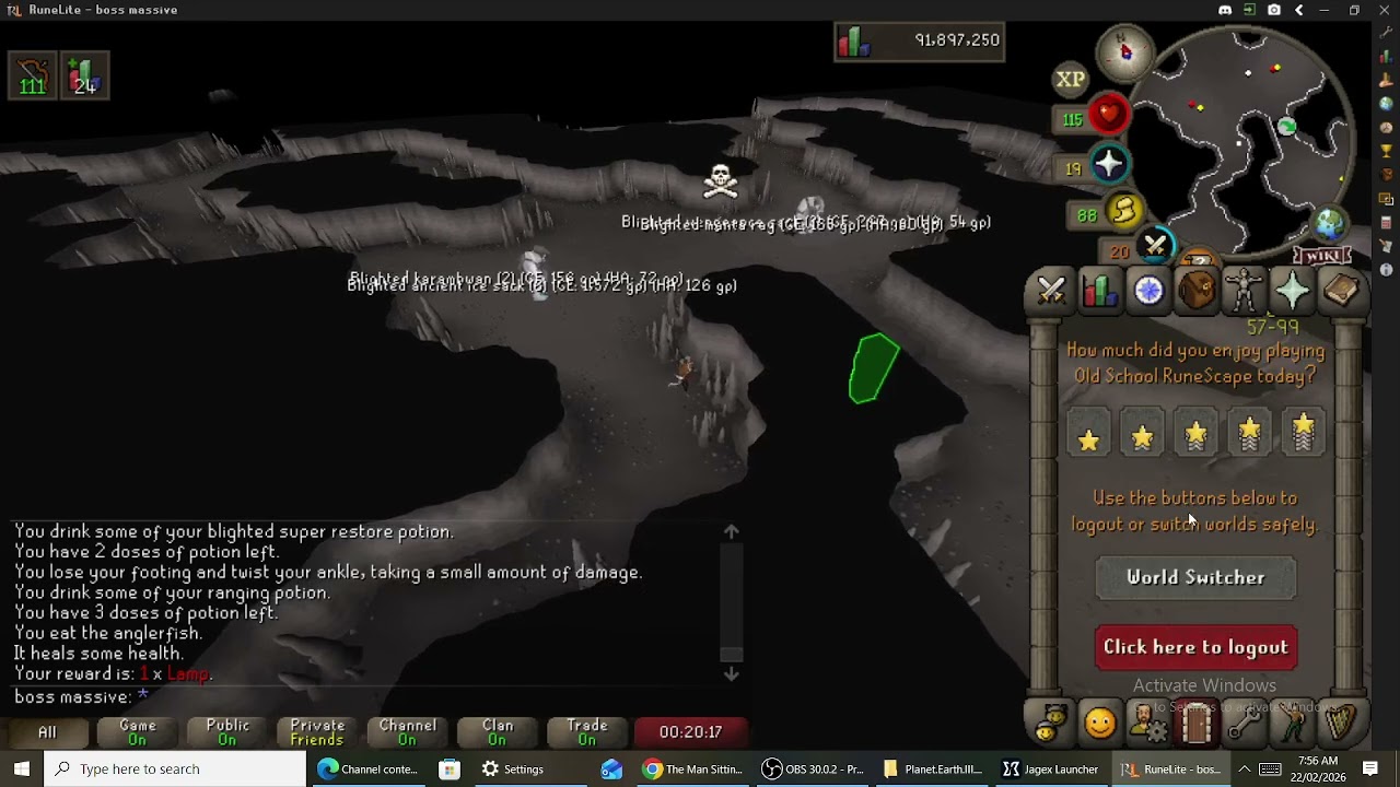 OSRS REV CAVE PKING 99 RANGE 1 DEF,  MY LVL 80 MAGE STUNN DDOESNST STUNN ONCE AGAIN