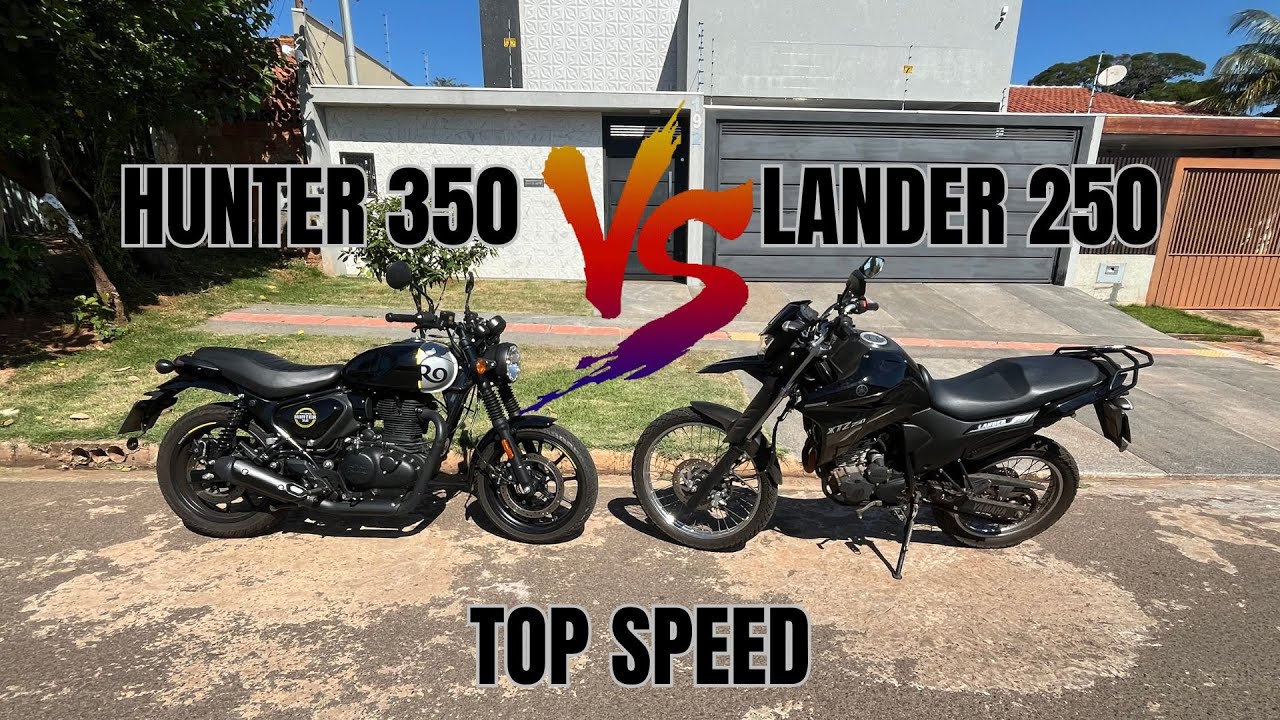 HUNTER 350 VS LANDER 250 - TOP SPEED - ROYAL ENFIELD VS YAMAHA