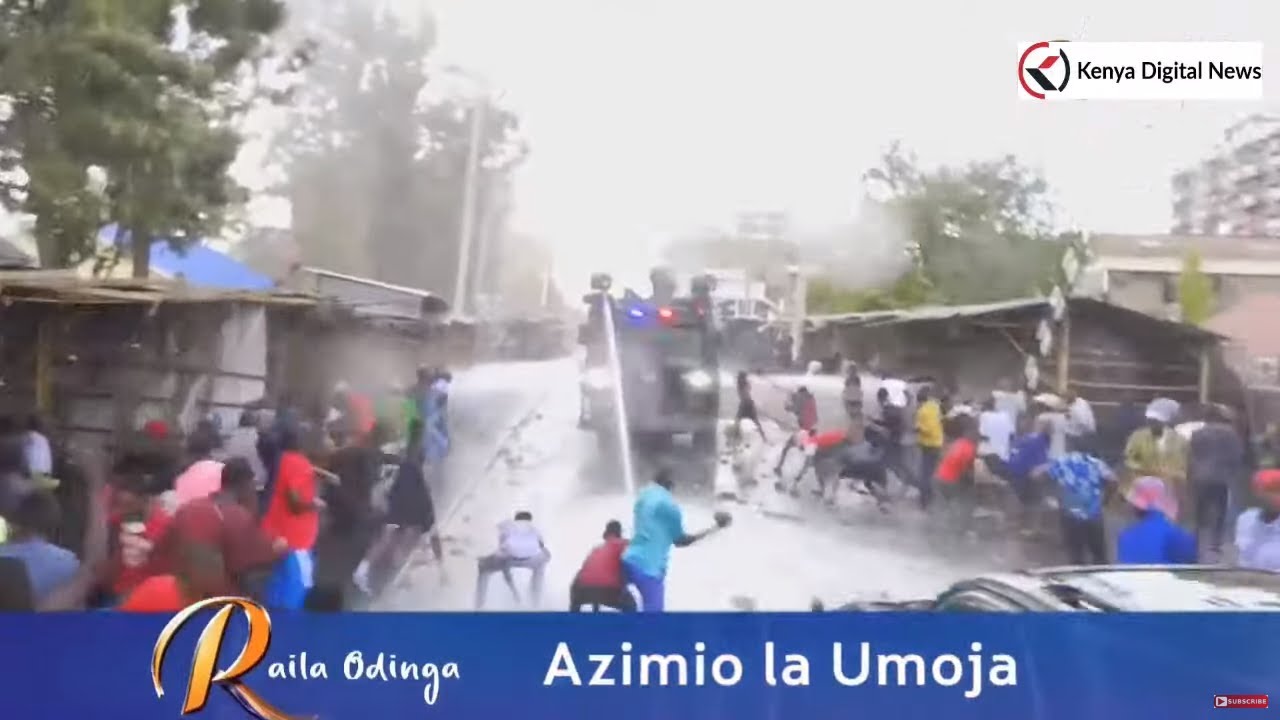 DRAMA AS POLICE OFFICERS USE WATER CANNONS TO STOP RAILA DEMOS!!