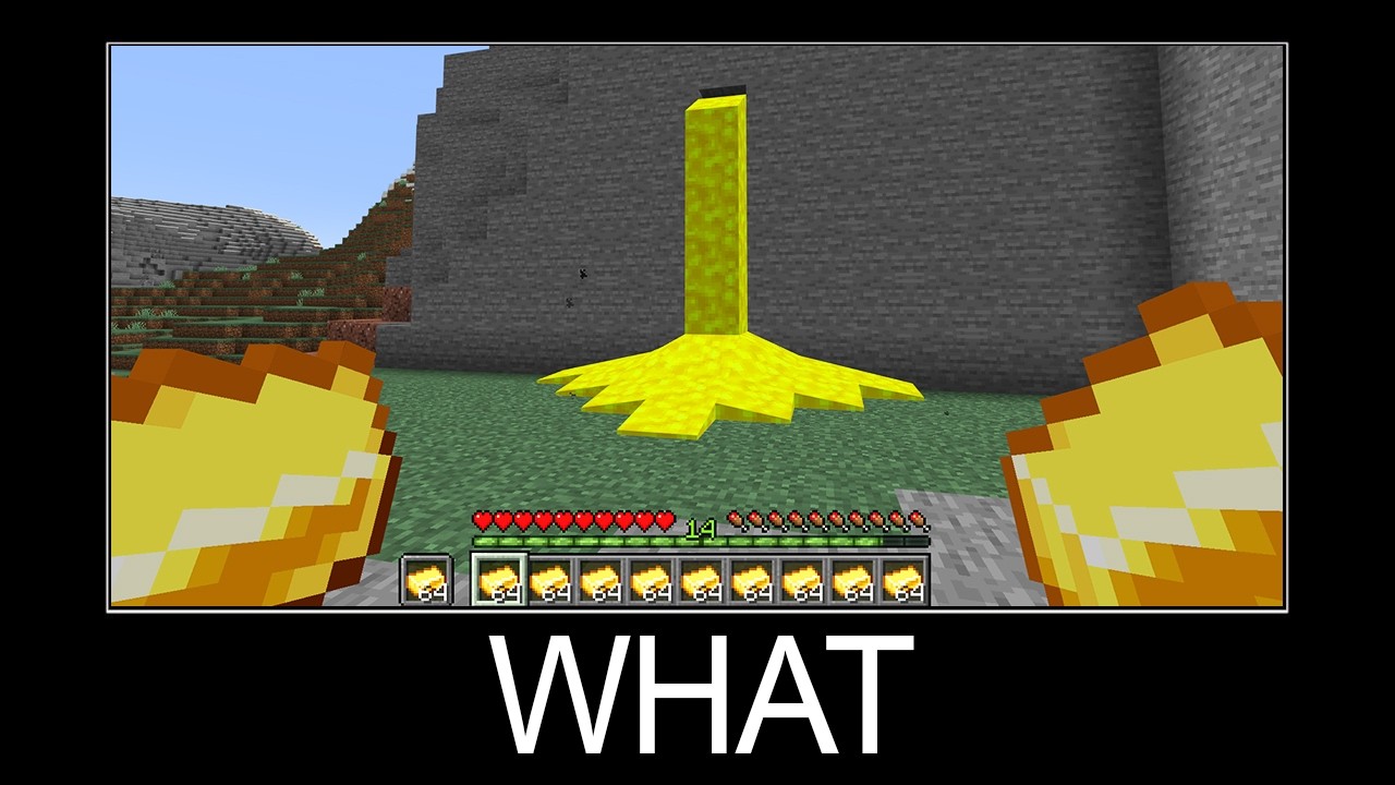 Minecraft Wait What meme part 5 (Gold Lava)