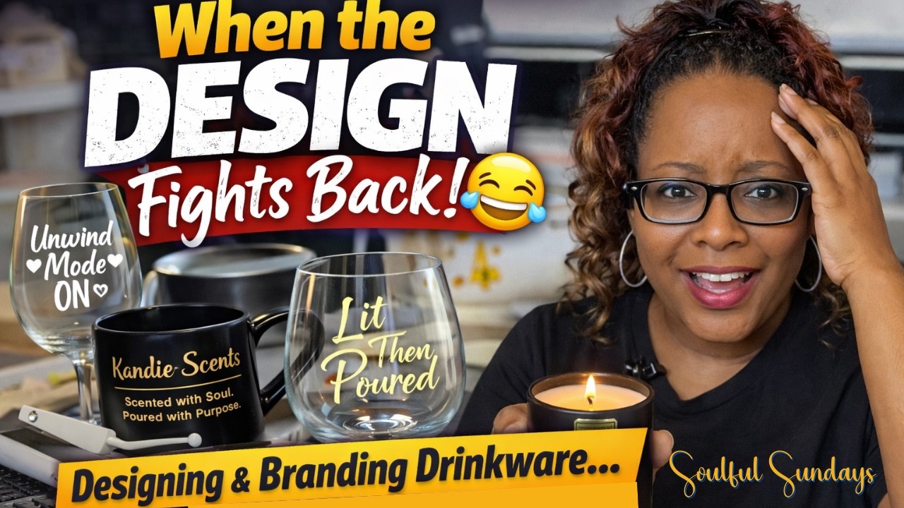 When the Design Fights Back 😂 | Designing & Branding Drinkware for My Candle Business #smallbusiness