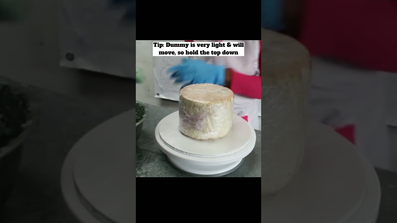how to use a STYROFOAM dummy to practice cake decoration