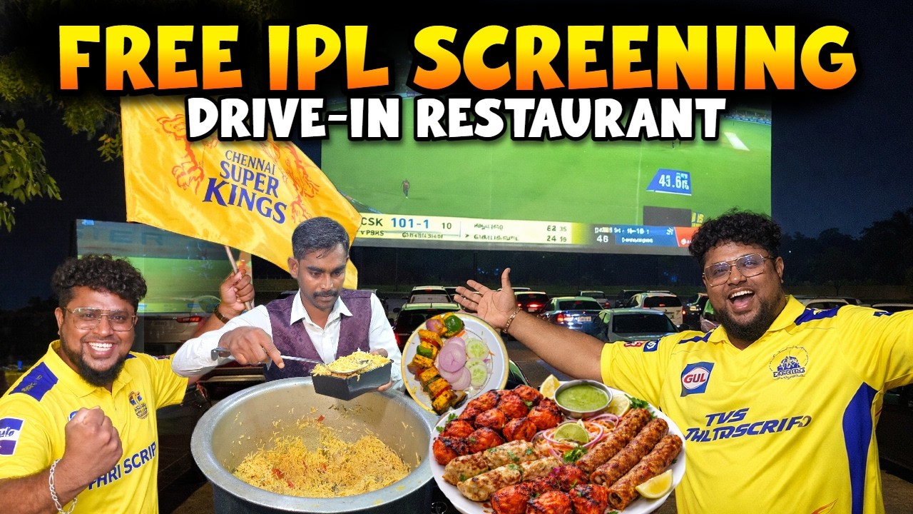 Drive in Theatreல FREE IPL Screening | Non Veg Feast with Biryani | Tamil Food Review