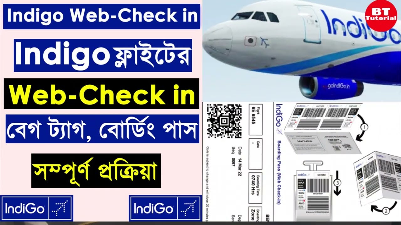 Indigo web check in in bengali | Boarding pass | Bag tag