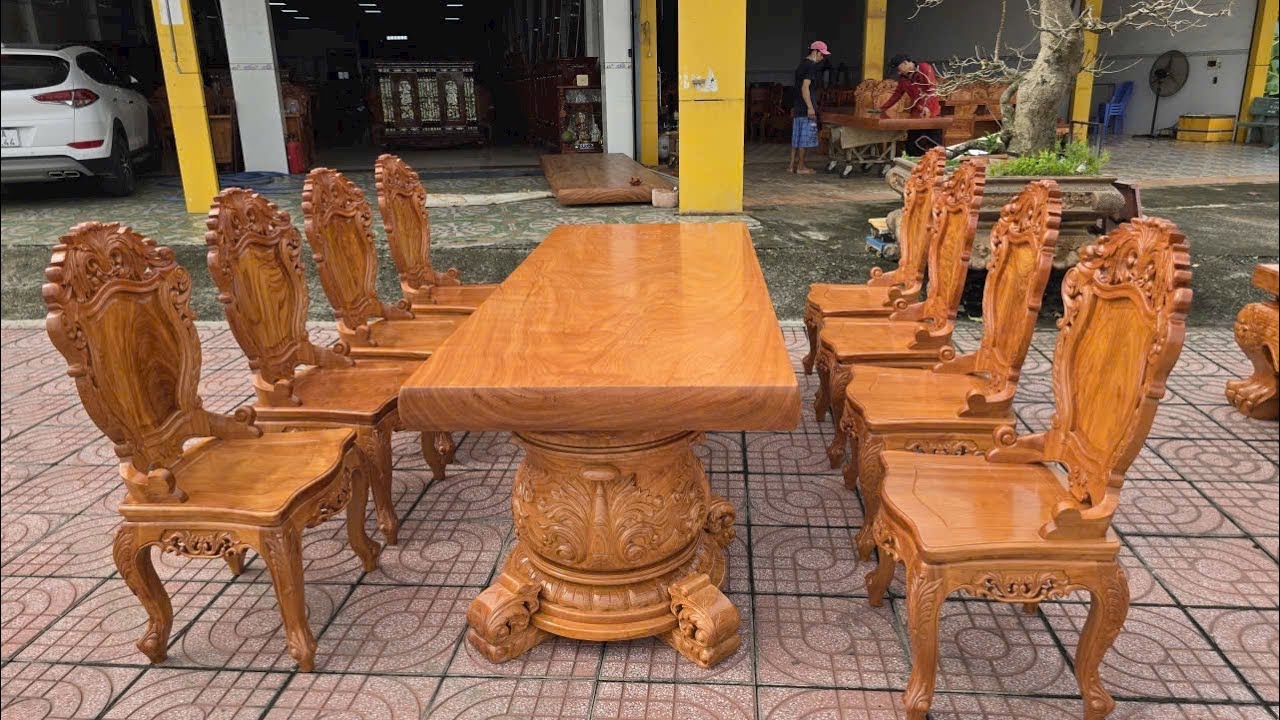 Giới thiệu bộ bàn nguyên khối gỏ đỏ Bachi 129tr400 AC.Lh.0903 49 59 39-0938 49 59 39