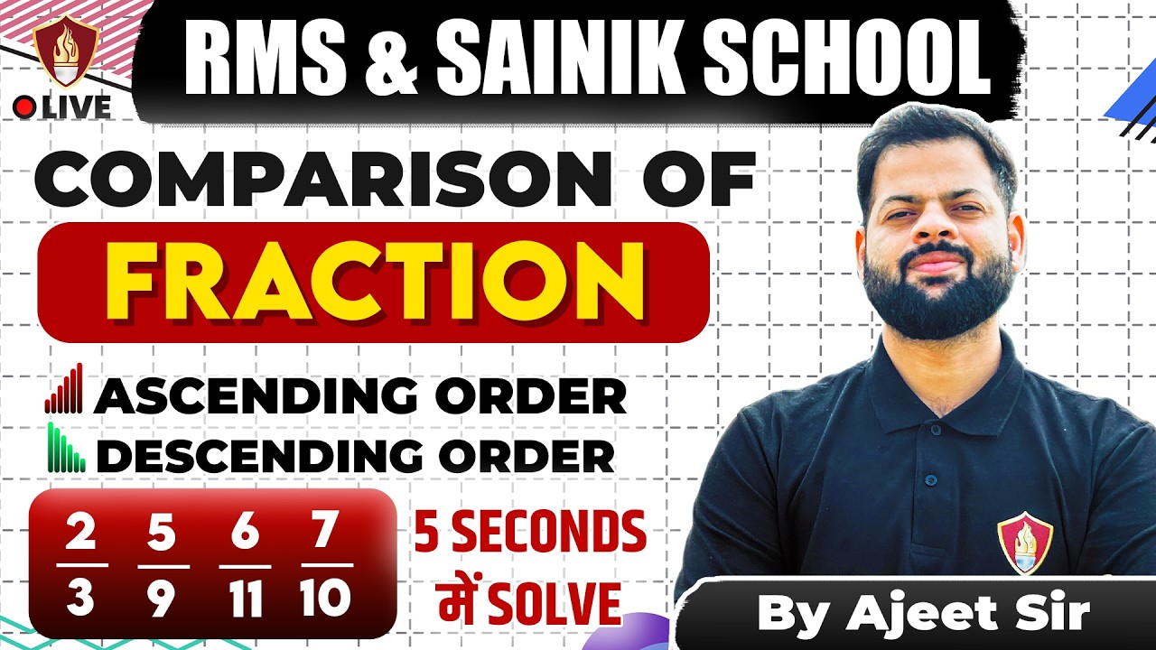 Sainik RMS Maths 2026 | Comparison Of Fractions | Math Tricks | Ajit Sir Sukhoi