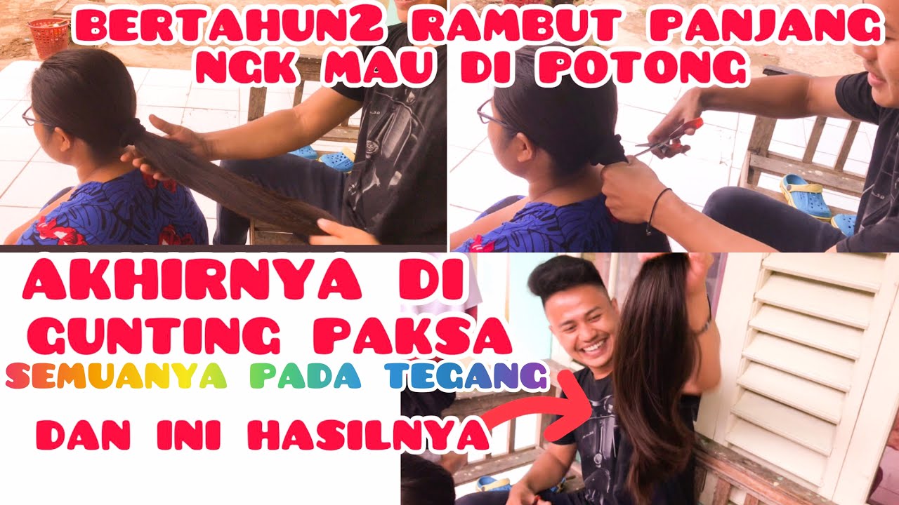 sudah bertahun2 rambut panjang tidak boleh di potong || AKHIRNYA DI GUNTING PAKSA 😂😂