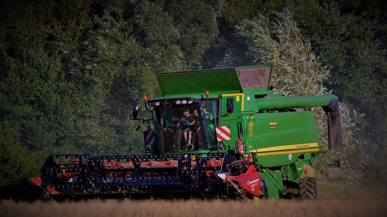Weizenernte 2017 | John Deere C670 mit Geringhoff HV 600 und Case MAXXUM 5140 || Full-HD